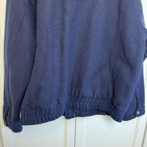 Woolrich Vintage Men’s Wool Navy Blue Bomber Jacket XLarge Warm Winter Coat - Picture 12 of 16